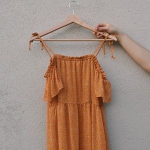 off shoulder polka dot dress